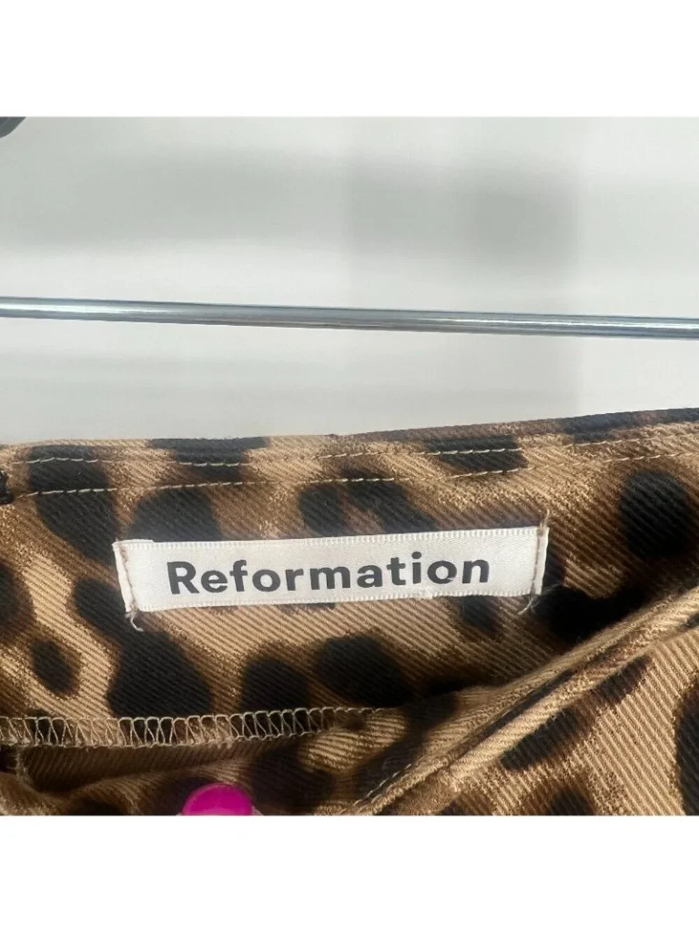 Reformation Marlon High Rise Cropped Stright Leg Leopard Print Pants Women's 6
